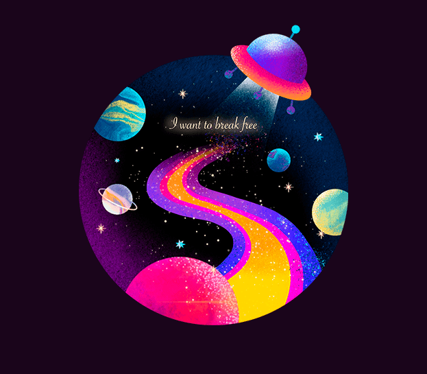 Ilustración galaxia espacial